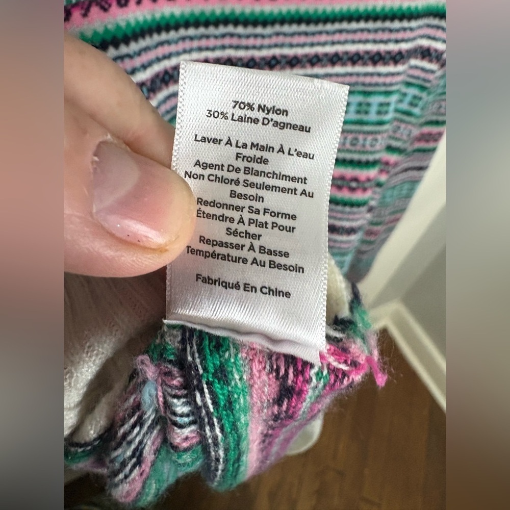 Talbots Fair Isle Lambswool Blend Sweater | Multicolor Striped Pattern | Size L - Picture 10 of 10